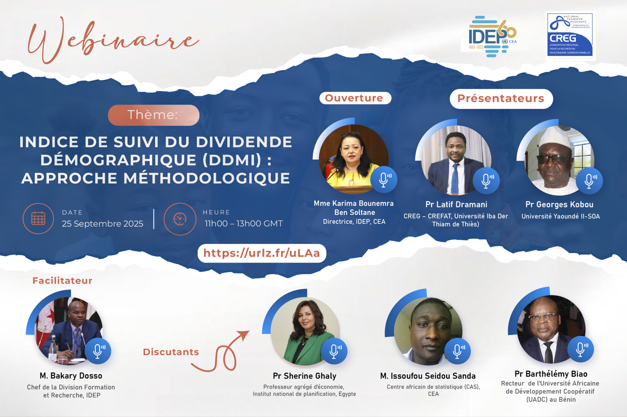 Webinaire - Indice de suivi du dividende démographique : Approche méthodologique