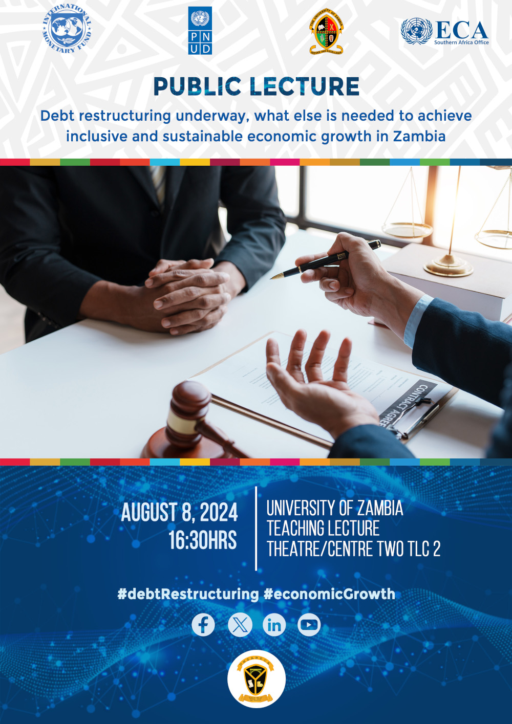 Joint Public Lecture on Debt restructuring underway, what else is needed to achieve inclusive and sustainable economic growth in Zambia?