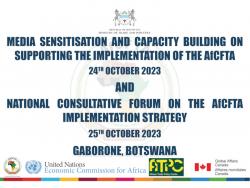 Media Sensitization and Capacity Building on the African Continental Free Trade Area (AfCFTA) and the National Consultative Forum on the AfCFTA in Botswana