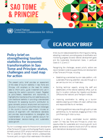 Policy brief on strengthening tourism statistics for economic transformation in Sao Tome and Principe: status, challenges and road map for action