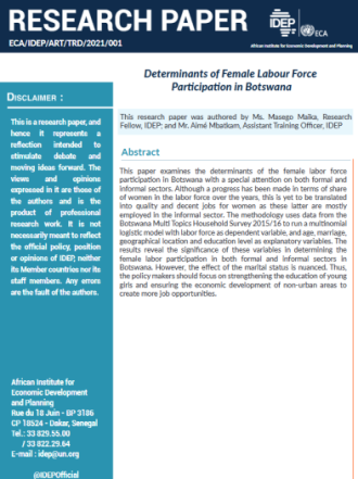 Determinants of Female Labour Force Participation in Botswana