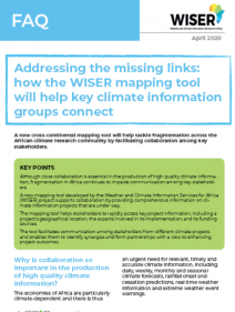 Addressing the missing links: how the WISER mapping tool will help key climate information groups connect