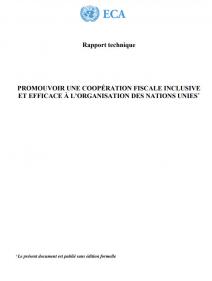 Rapport technique : promouvoir une coopération fiscale inclusive et efficace à l’organisation des Nations Unies