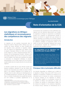 Note de politique : Migration en Afrique, statistiques et reconnaissance des compétences des migrants