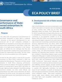 Governance and performance of Stateowned enterprises in South Africa