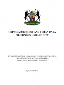 GDP measurement and urban data piloting in Harare city