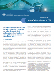 La planification au service de l’amélioration des capacités de soins de santé, de la préparation et de la réponse aux épidémies en Afrique Novembre 2022