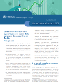 Note d’orientation de la CEA - La résilience face aux crises systémiques : les leçons de la pandémie de coronavirus en Tunisie