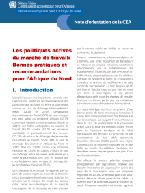 Note d’orientation de la CEA - Les politiques actives du marché de travail : Bonnes pratiques et recommandations pour l’Afrique du Nord