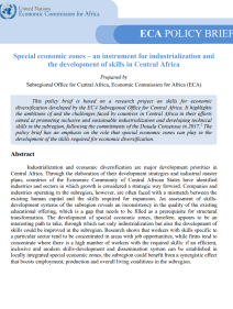 Special economic zones – an instrument for industrialization and the development of skills in Central Africa