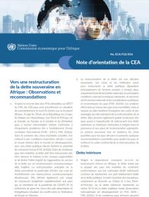 Note d’orientation de la CEA - Vers une restructuration de la dette souveraine en Afrique : Observations et recommandations