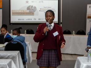 Young girl trainees gather for the 5th edition of Connected African Girls Coding Camp