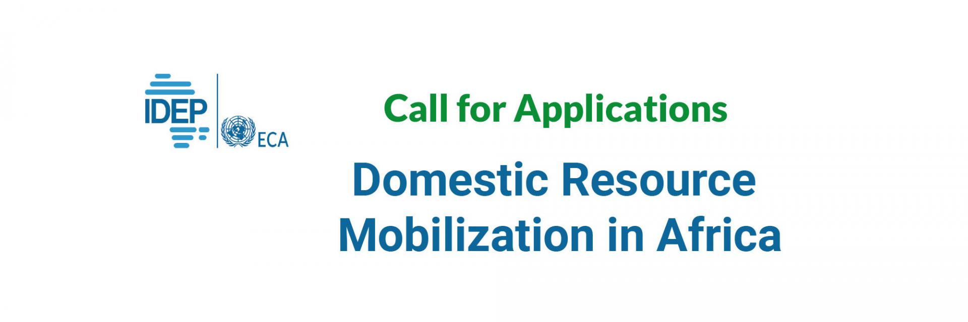 Call for Applications - Domestic Resource Mobilization in Africa
