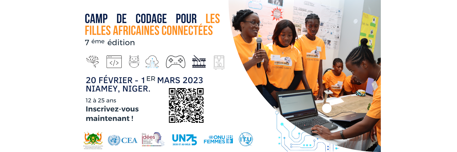 La 7ème édition du Camp de codage pour les filles connectées en Afrique se tiendra à Niamey, Niger.