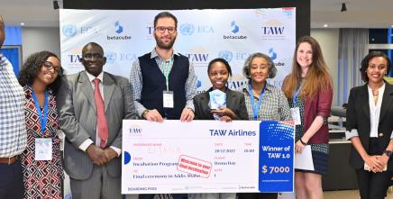Tech African Women program (TAW) announces the winner during its first Demo Day in Addis Ababa, Ethiopia
